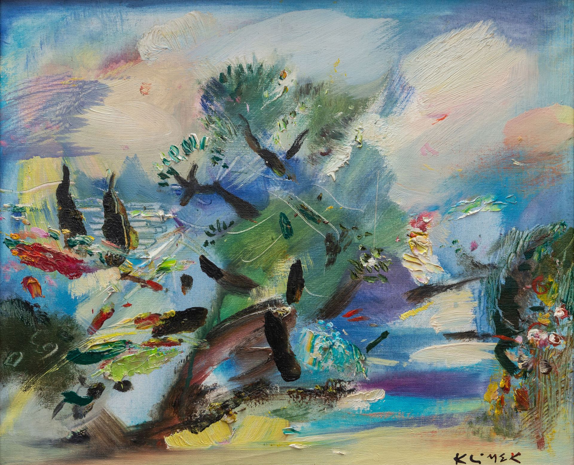 Null Ludwig KLIMEK (1912-1992).
Composition abstraite, Vue de ma fenêtre.
Huile &hellip;