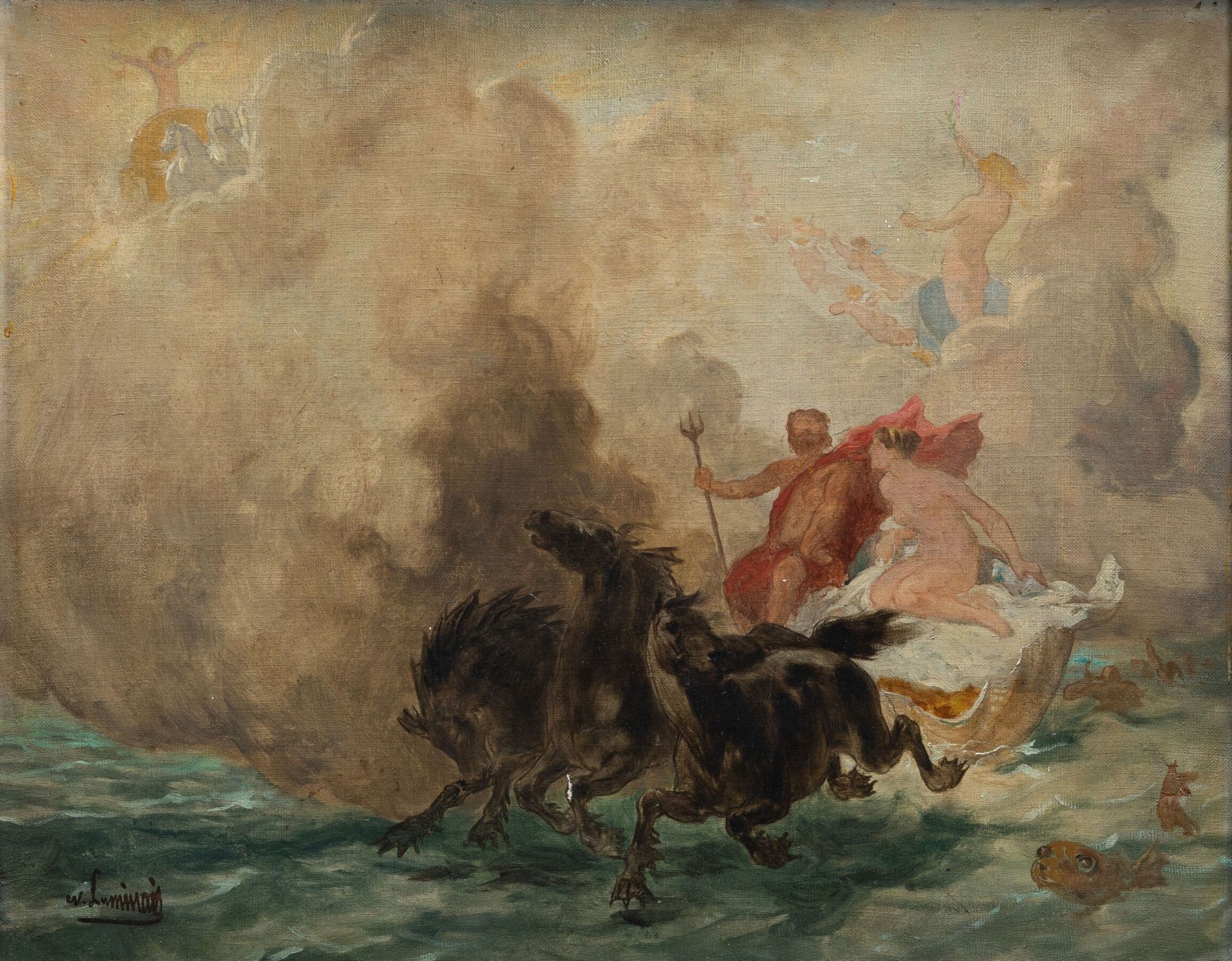 Null Evariste Vital LUMINAIS (1822-1896).
Le triomphe de Neptune.
Huile sur toil&hellip;