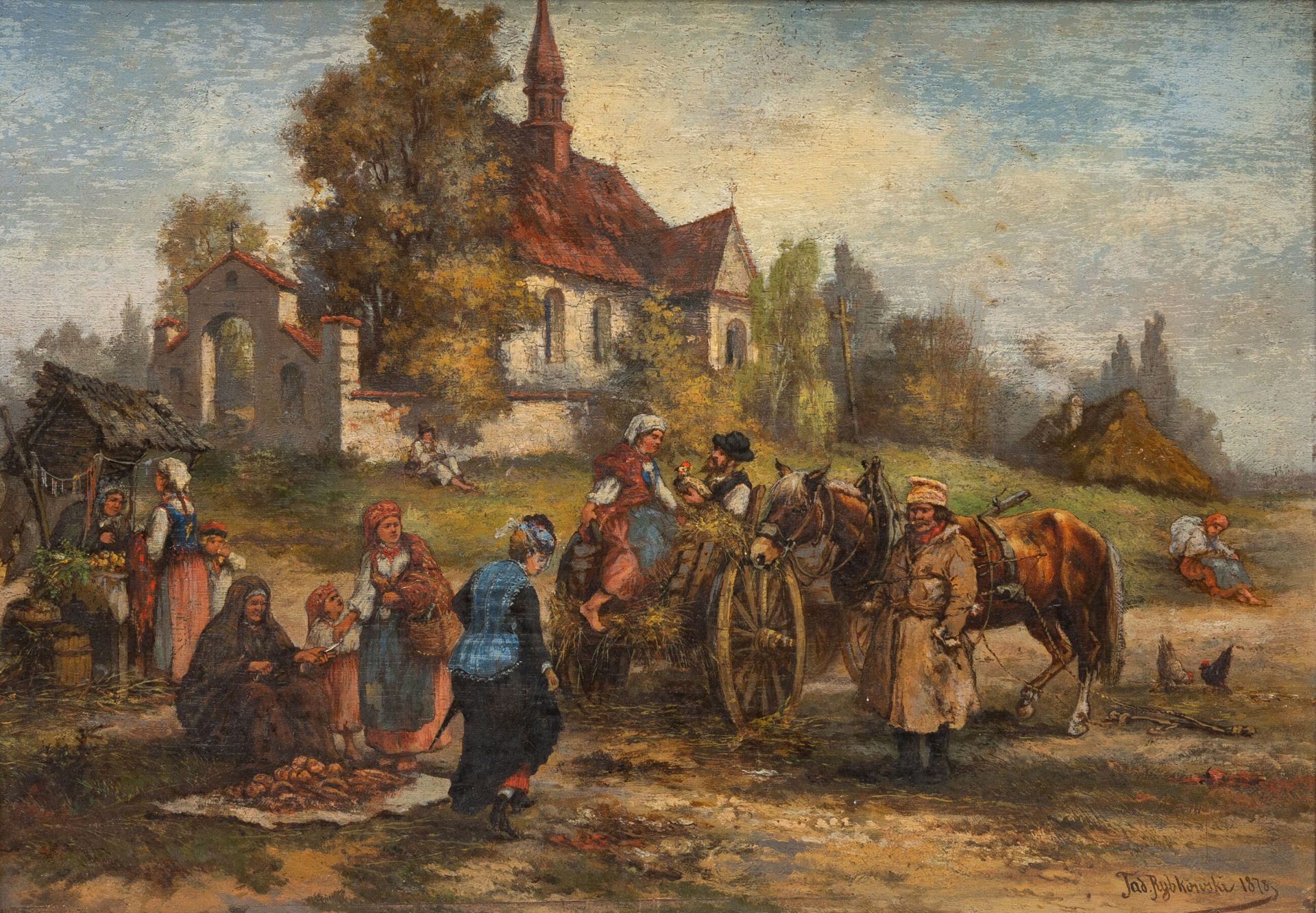Null 塔德乌什-雷布科夫斯基（1848-1926）。
Die Strasfer Kritiker.
面板油画，右下角有签名，日期为1878年。
背面有标题，&hellip;