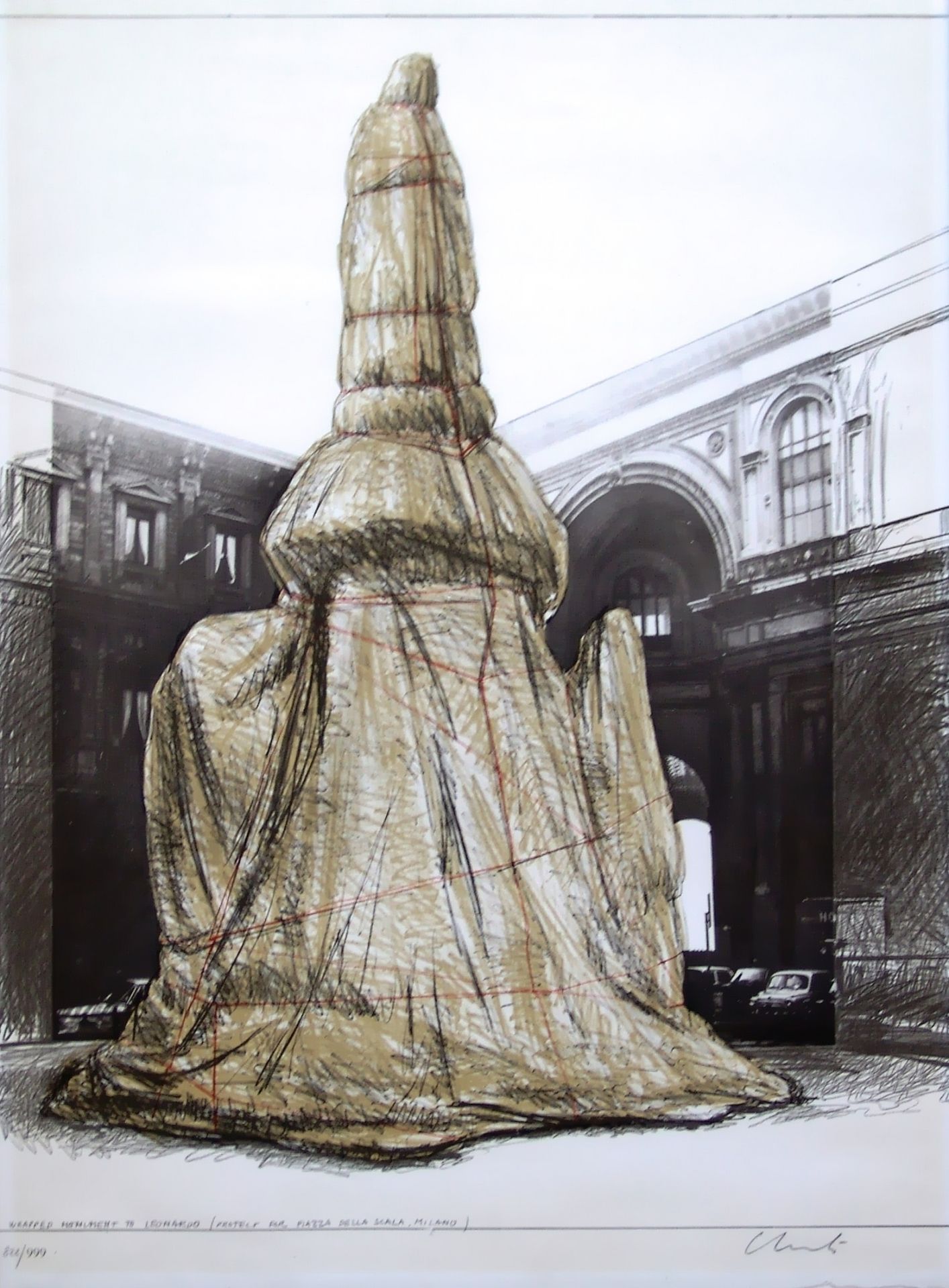 CHRISTO Wrapped monument to Leonardo (Project for Piazza della Scala, Milano), 1&hellip;
