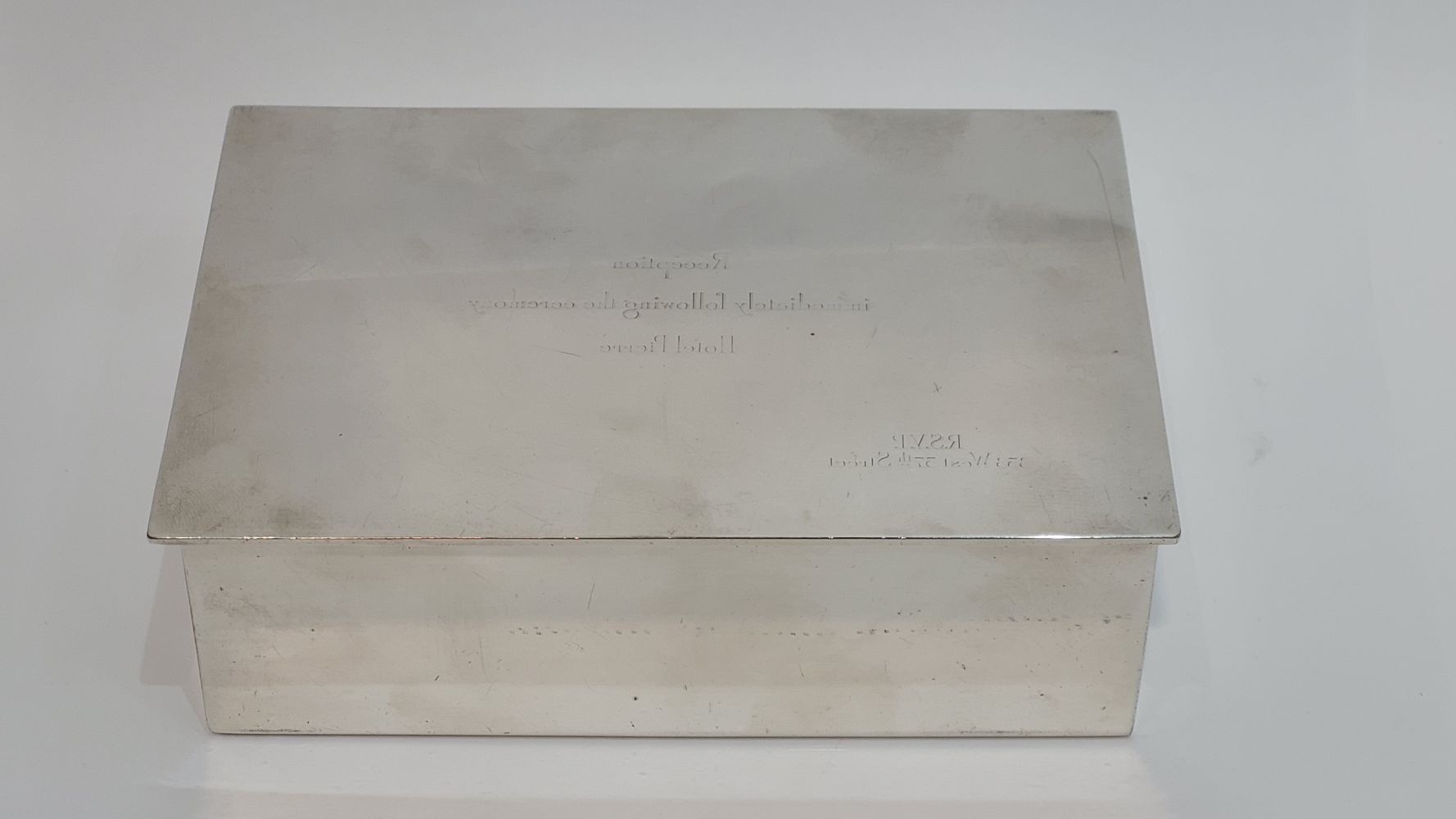 A TIFFANY & CO SILVER PLATED BOX, of classic design, with wood lining, possibly &hellip;