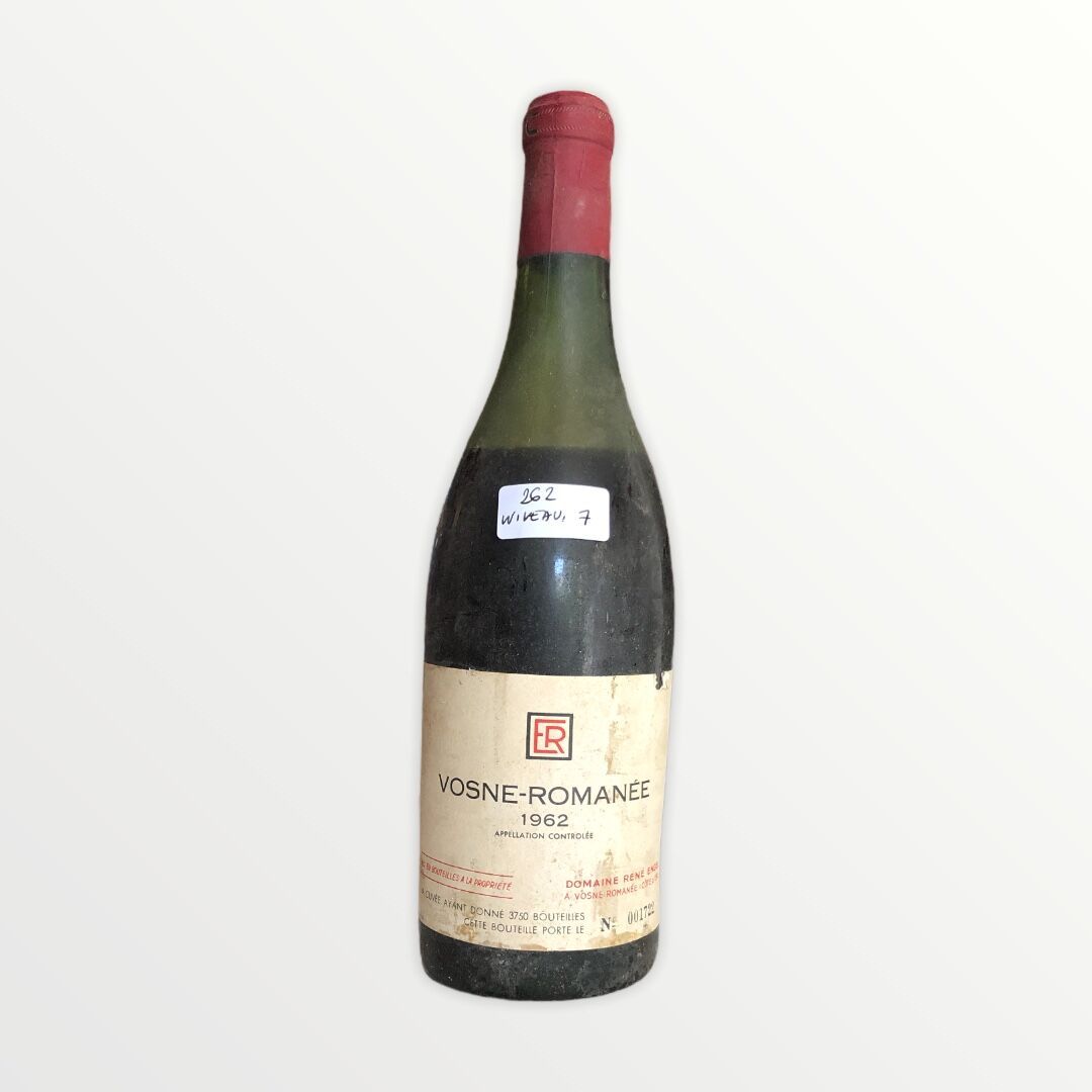 Null Domaine René Engel, Vosne-Romanée 1962, level 7 cm, label stained and torn