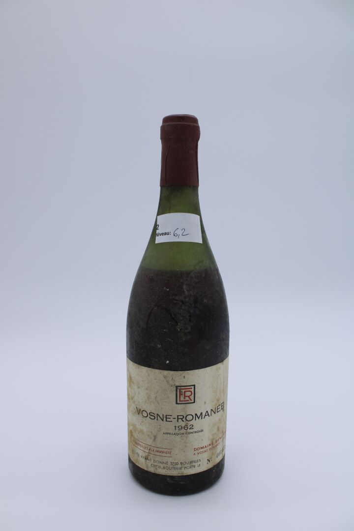 Domaine René Engel, Vosne-Romanée 1962, niveau 6.2 cm, étiquette tachée