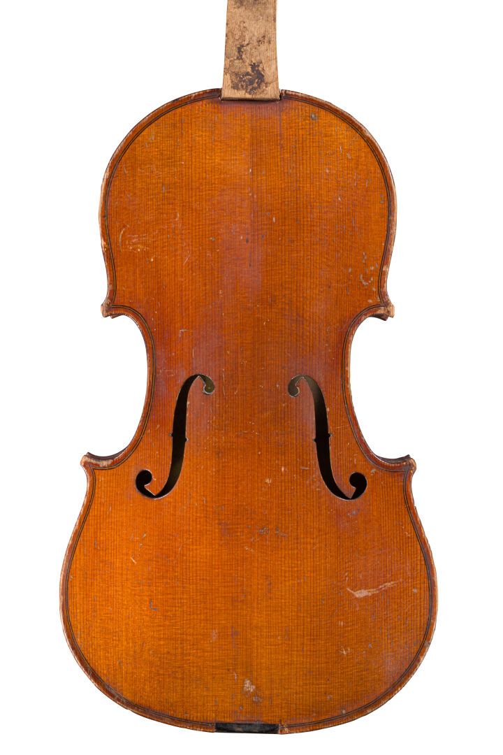 Null Mireocurt在20世纪20年代制造的小提琴，标签为巴黎的Gandini，指板丢失，状况良好。

背面是359毫米。