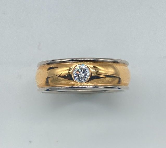 Null 750玫瑰金和白金结婚戒指，镶有约0.20克拉的明亮型切割钻石

TDD 51，重量为11.6克