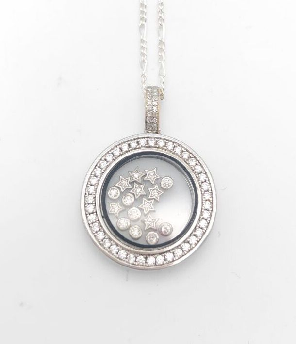 Null *Pendente e catena in argento 925 nello stile Happy Diamonds di Chopard con&hellip;
