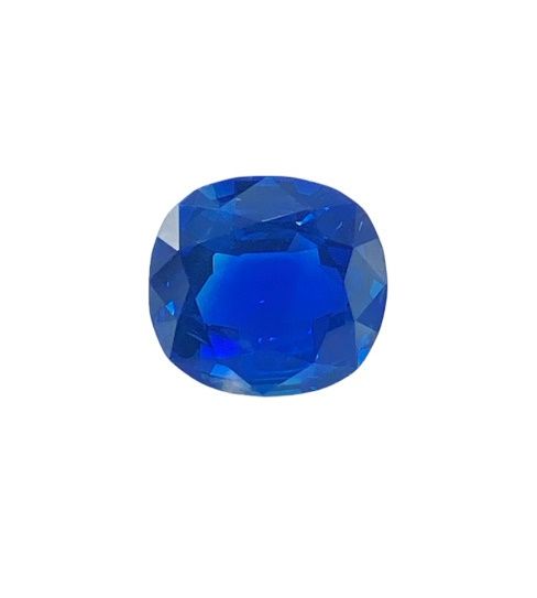 Null Sapphire on paper, faceted cushion cut, approx. 2.50 cts