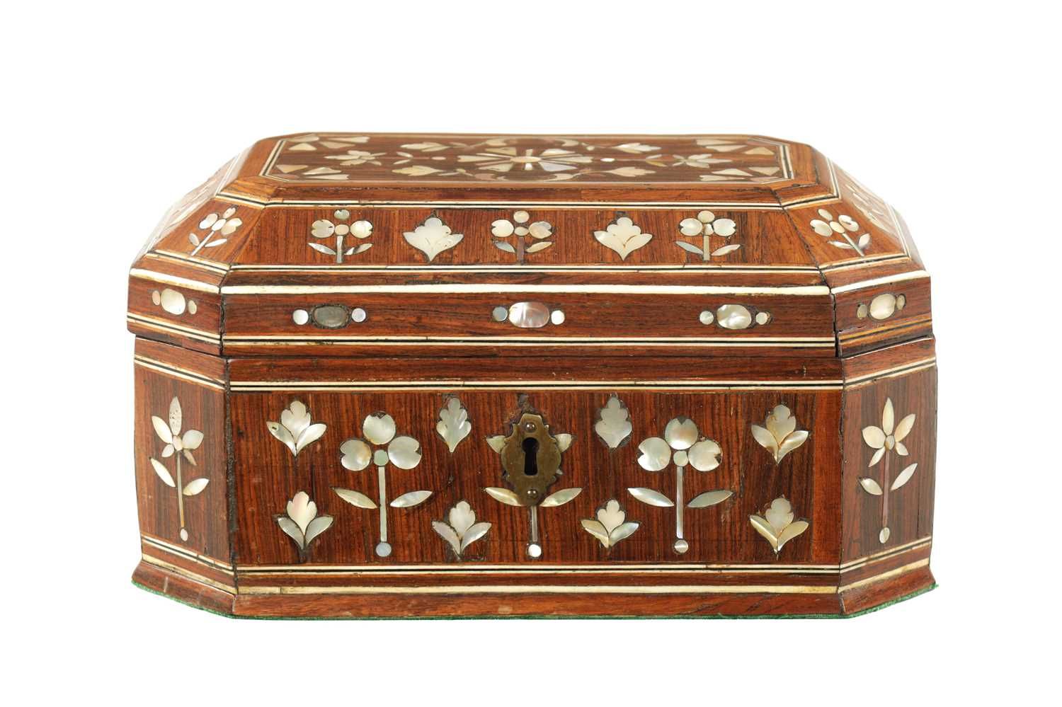 AN EARLY 18TH CENTURY SOUTH AMERICAN MOTHER OF PEARL INLAID BOX SCATOLA INLAID I&hellip;