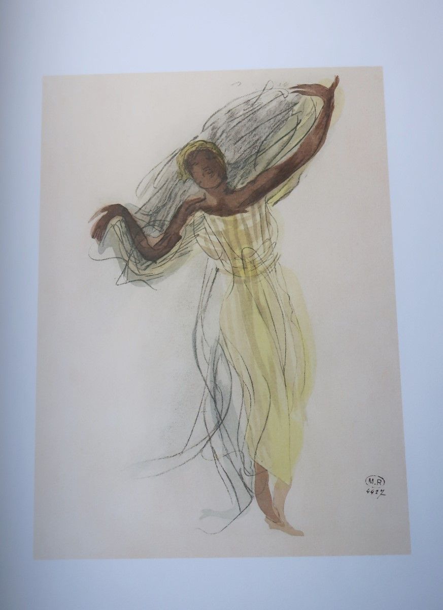 Null 奥古斯特-罗丹（1840-1917）《柬埔寨的舞者》，彩色胶印石版画，手工纸，根据水彩画绘制，约49x40厘米