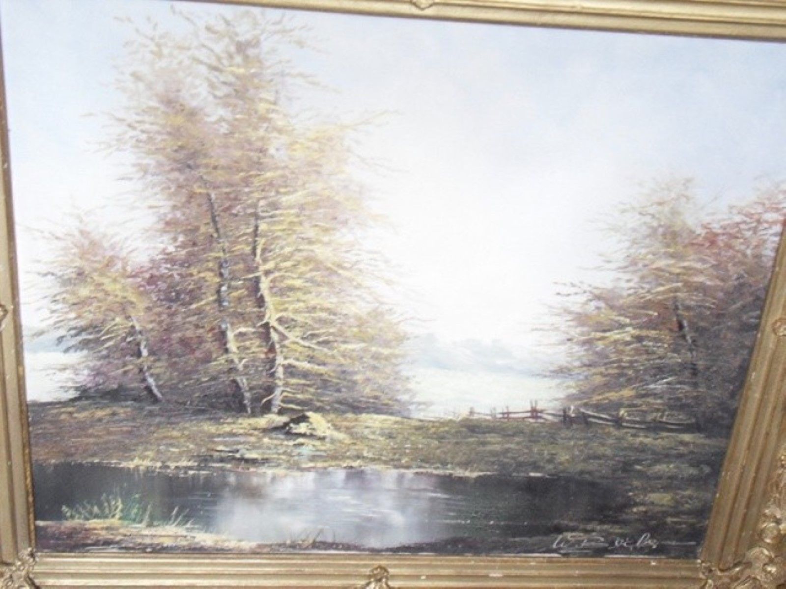 Null W.Becker "Paysage romantique", huile sur toile, signée, 40x50cm