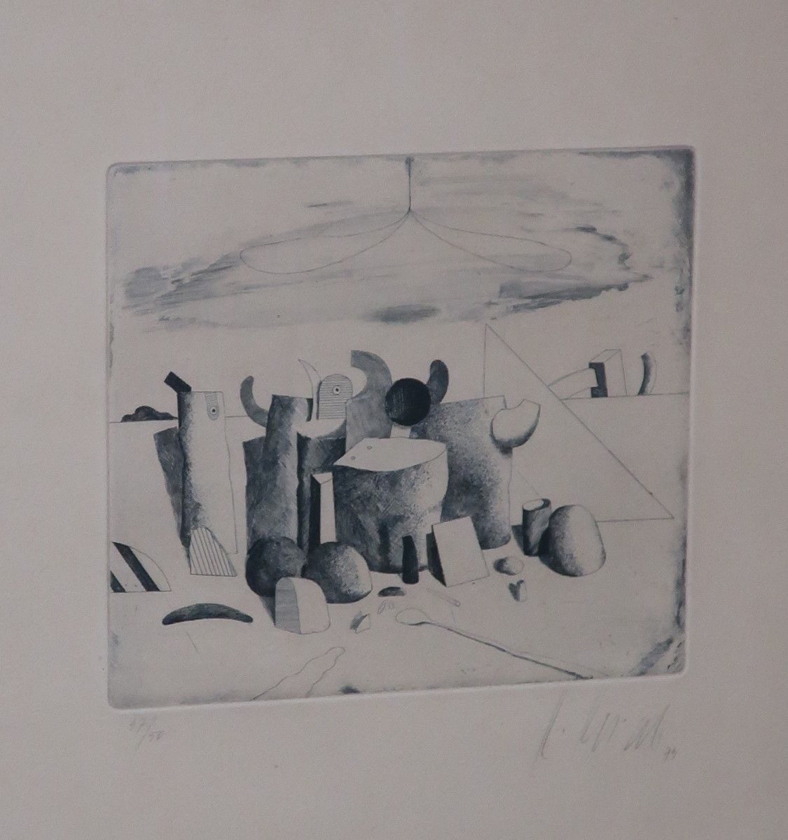 Null Karl Korab (*1937) "Komposition",eau-forte,signée,numérotée 47/50, datée (1&hellip;