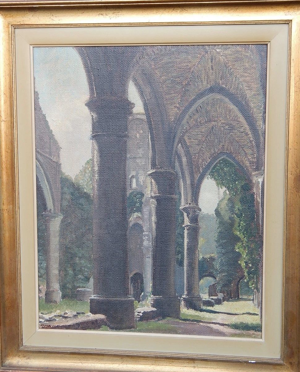 "Monastery Ruins",oil on canvas,inscribed on the back "Ruines Villes la Ville",o&hellip;