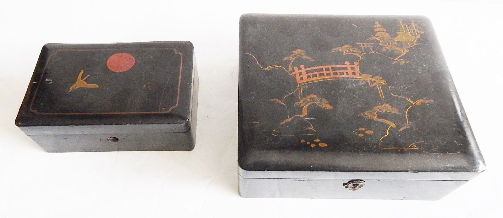 Null Lotto misto di 2 scatole in lacca, Cina, XX secolo, insieme