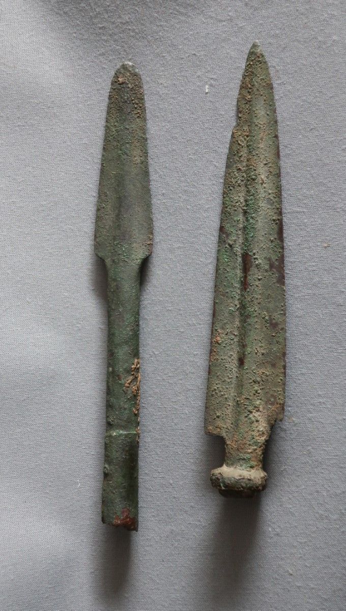 Null 2 pointes de lance antiques,bronze, longueur maximale 20cm, Syrie, ensemble