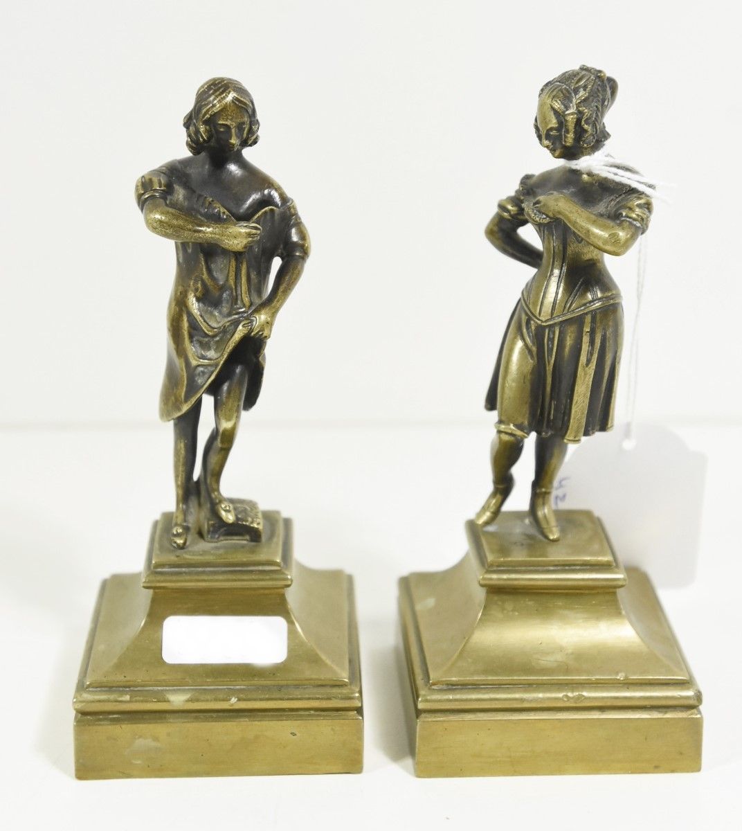 Null Pair of statuettes,bronze,height ca.14cm,19th century,together