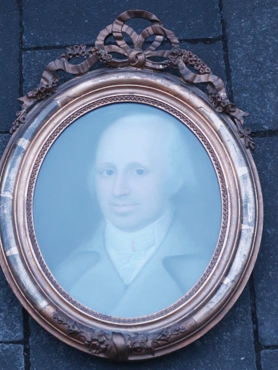 Null "一位绅士的肖像"，粉彩画，玻璃后装裱，可能创作于 18 世纪，画框最大尺寸 49x37 厘米