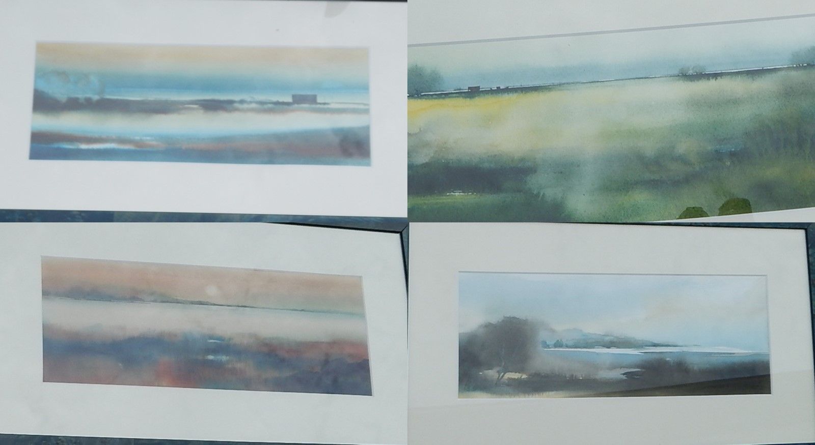 Null 4 views "Seasons",watercolors,monogrammed CHR,framed behind glass,each ca.1&hellip;