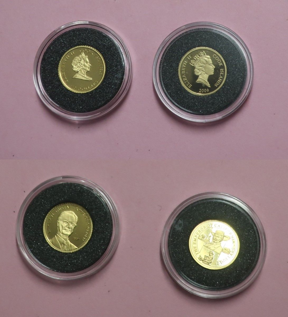 Null 2 gold coins each 10 $, Cook Islands-Commonwealth, each approx. 1.25 gram, &hellip;