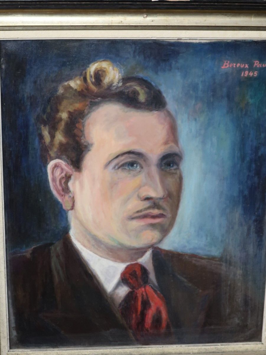 Null Paul Boreux "Portrait of a gentleman", oil on canvas,signed and dated 1945,&hellip;