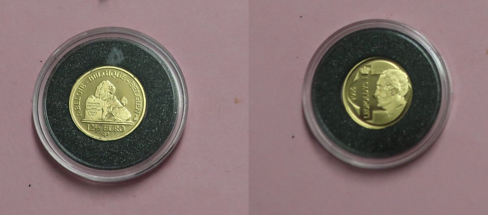 Null Gold coin Belgium,12 1/2 Euro, approx. 1.25 gram, 999 gold