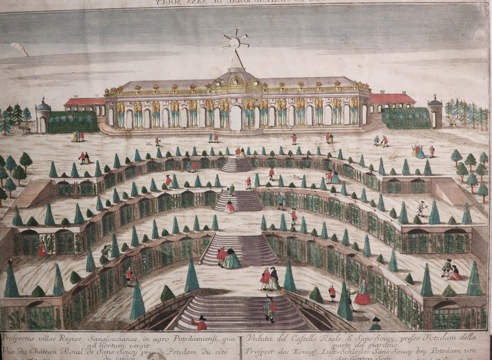 Null Prospect du château royal de Sans Soucy près de Potsdam, côté jardin", grav&hellip;