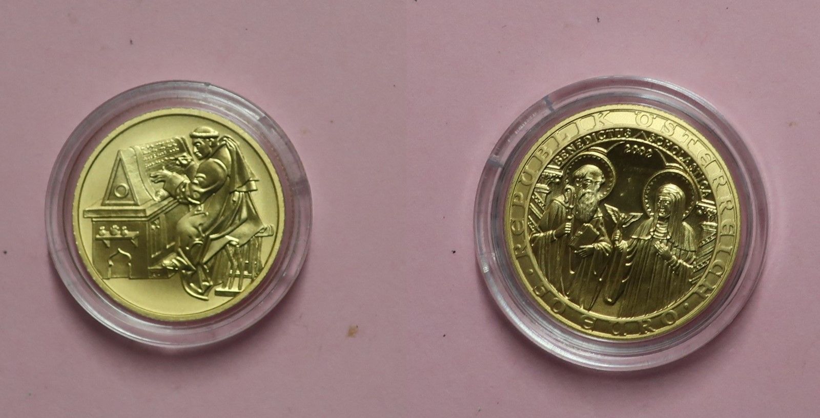Null Gold coin 50 Euro, Austria, Benedictus Scholastica, approx. 7.89 grams, 986&hellip;