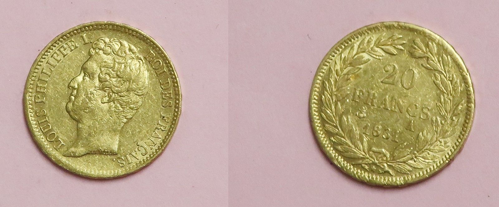 Null Gold coin 20 French francs, Louis Philipp, dated 1831, A., approx. 6.45 gra&hellip;