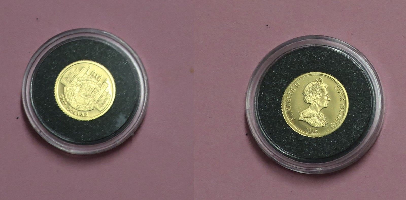 Null Gold coin 1 $, Cook Islands-Commonwealth 2006, approx. 0.5 gram, 999 gold