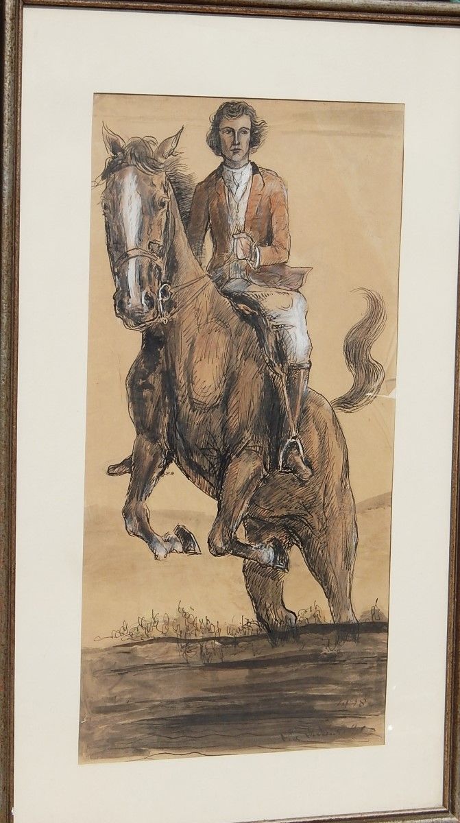 Null Lina von Schauroth(1875-1970) "Jumper",watercolor and gouache,signed,ca.48x&hellip;