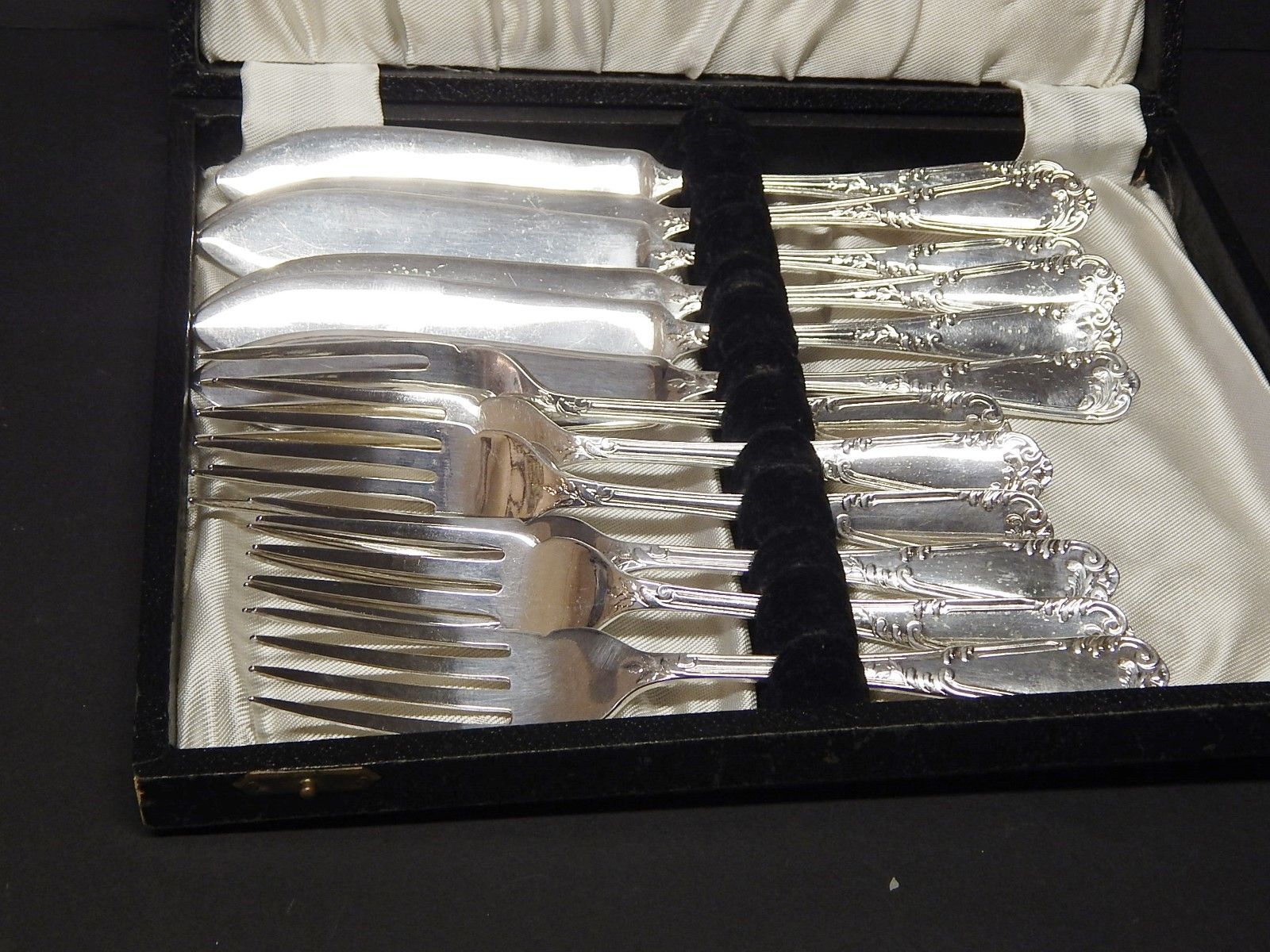 Null Fish cutlery for 6 persons complete,Sheffield silver plated,Mappine Webb,wi&hellip;
