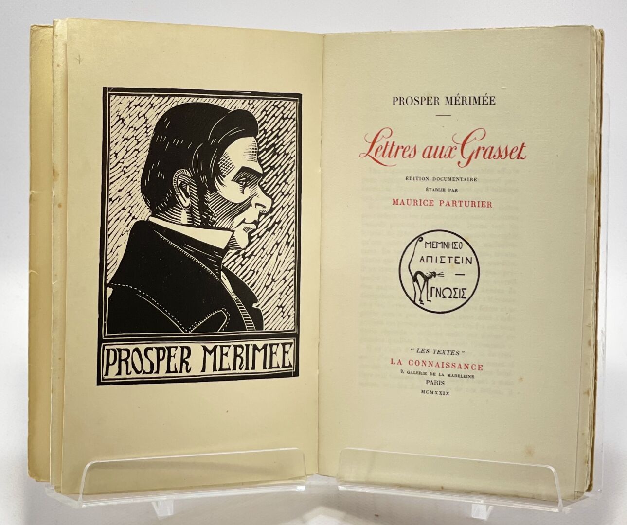 MERIMEE. Lettres aux Grasset. MERIMEE Prosper. Lettres aux Grasset. Edition docu&hellip;