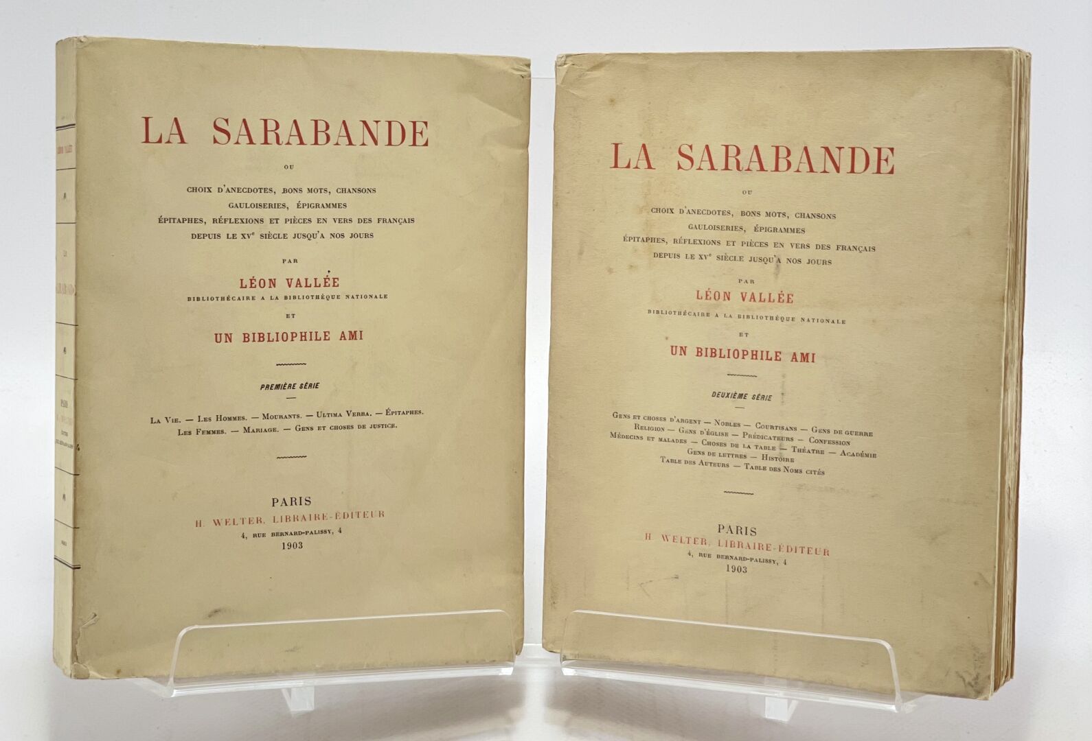 VALLEE. La Sarabande. VALLEE Léon "et un bibliophile ami". La Sarabande ou Choix&hellip;