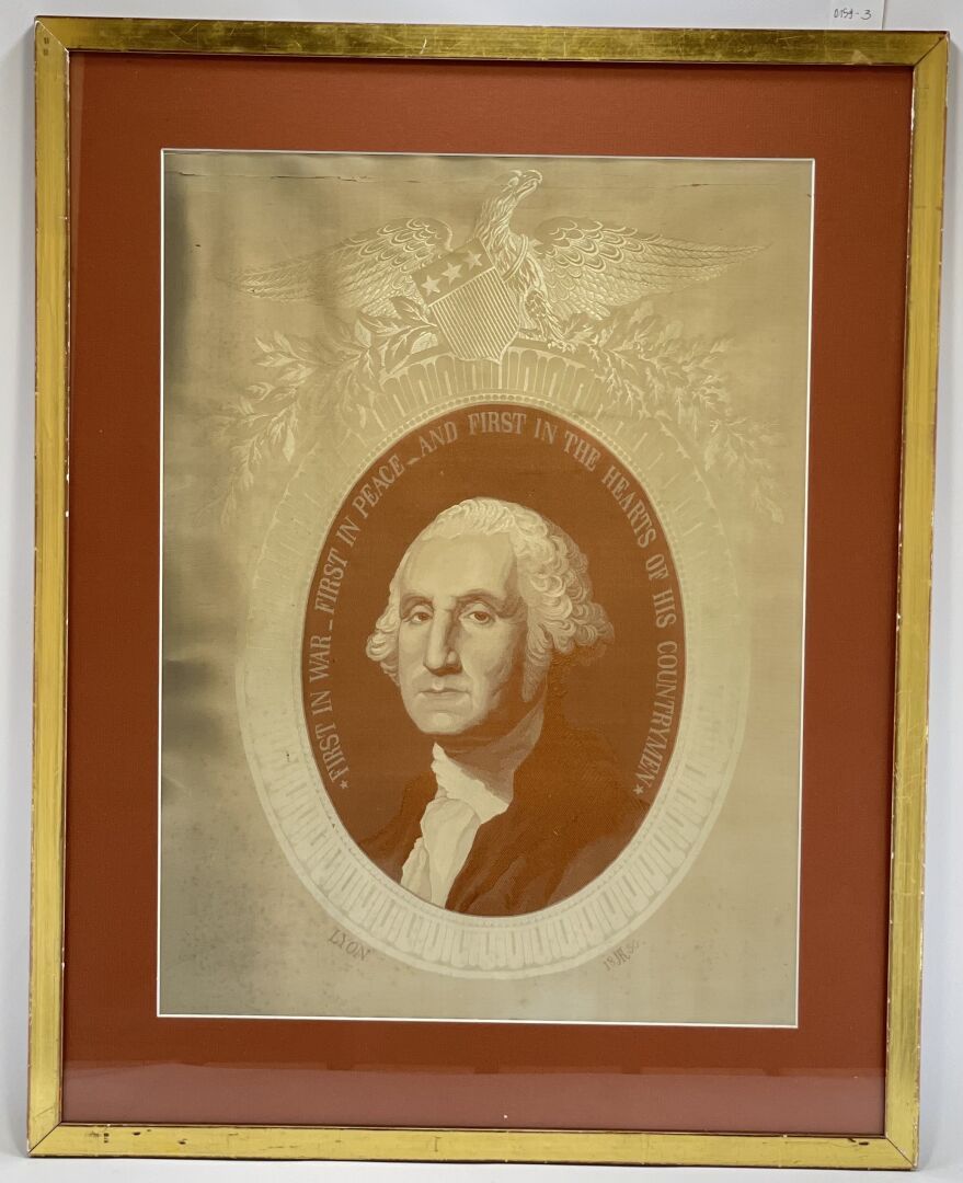 WASHINGTON. Portrait tissé en soie. JR [?]. [Portrait de George Washington].

Ly&hellip;