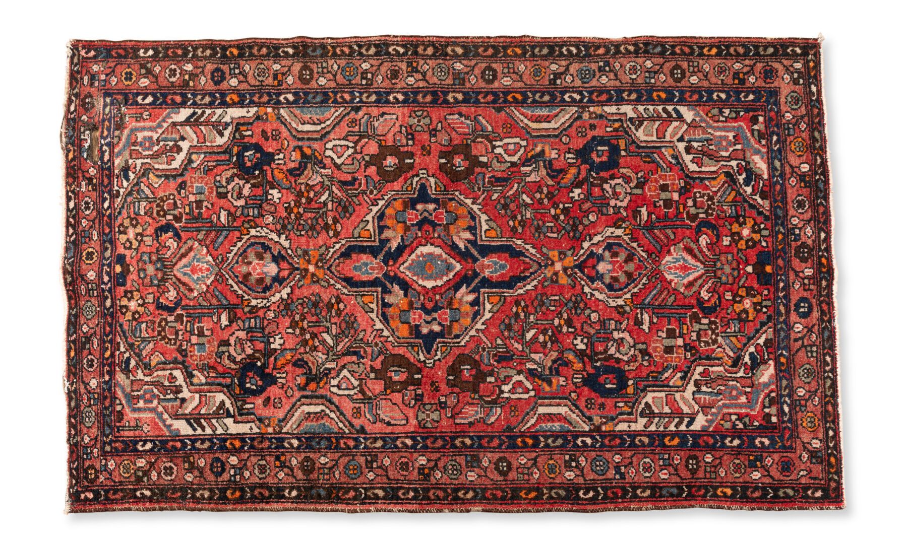 Null RUG with knotted stitch of a thousand flowers and geometric decoration on a&hellip;
