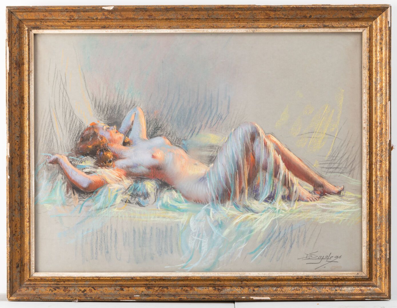 Delphin ENJOLRAS (1857-1945) 金雨》的预备画。

纸上粉笔画

右下角有签名 "D.Enjolras

H.55.1厘米。长70厘米&hellip;