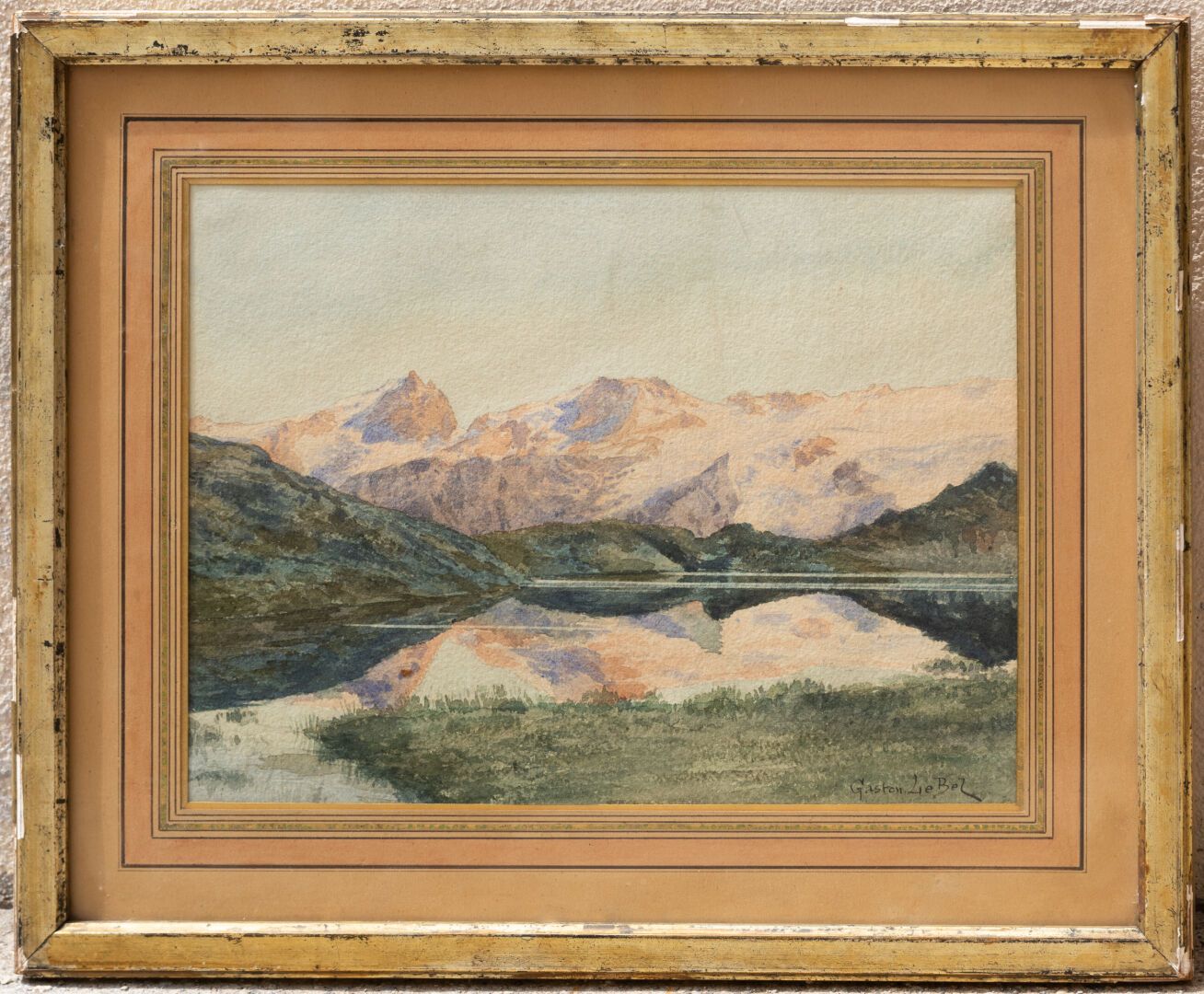 Gaston LE BEL (XIX-XX) Paysage de montagne 

Aquarelle sur papier 

Signé en bas&hellip;