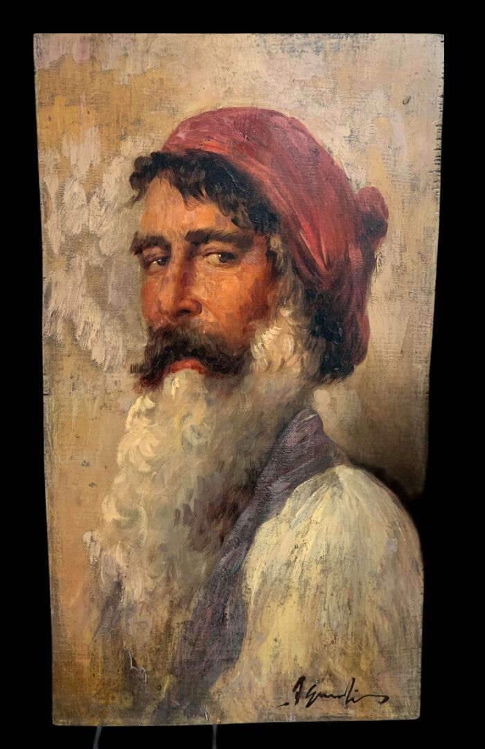 Ecole ITALIENNE du XXème siècle Portrait d'un homme au turban rouge

Huile sur p&hellip;
