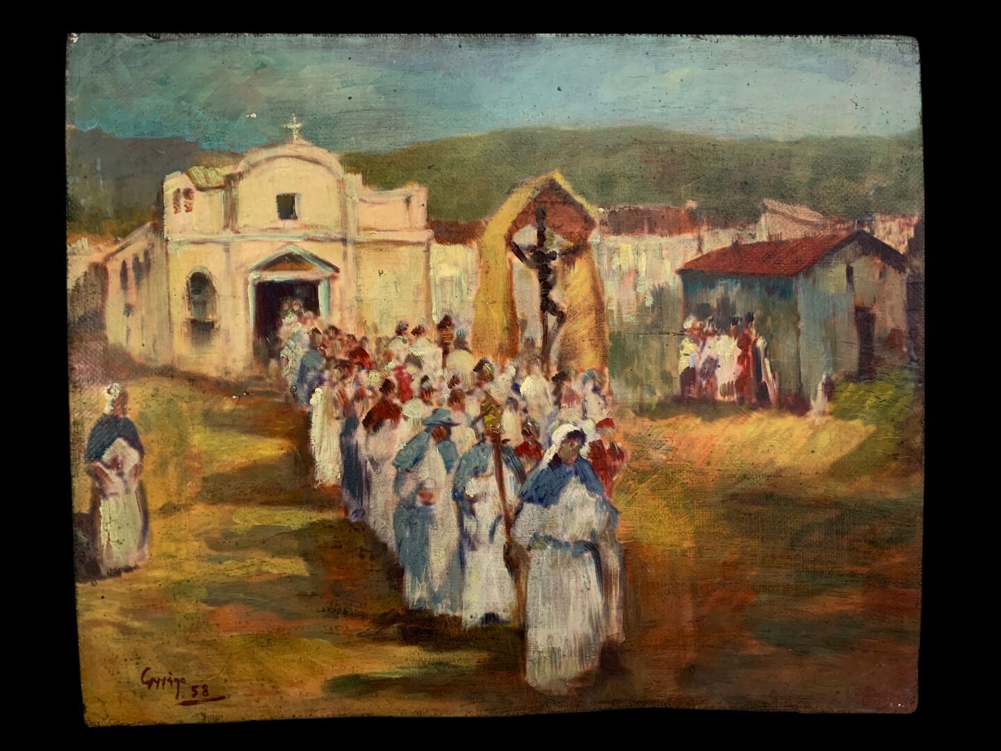 Ecole ITALIENNE du XXème siècle Procession dans l'église

Huile sur toile contre&hellip;