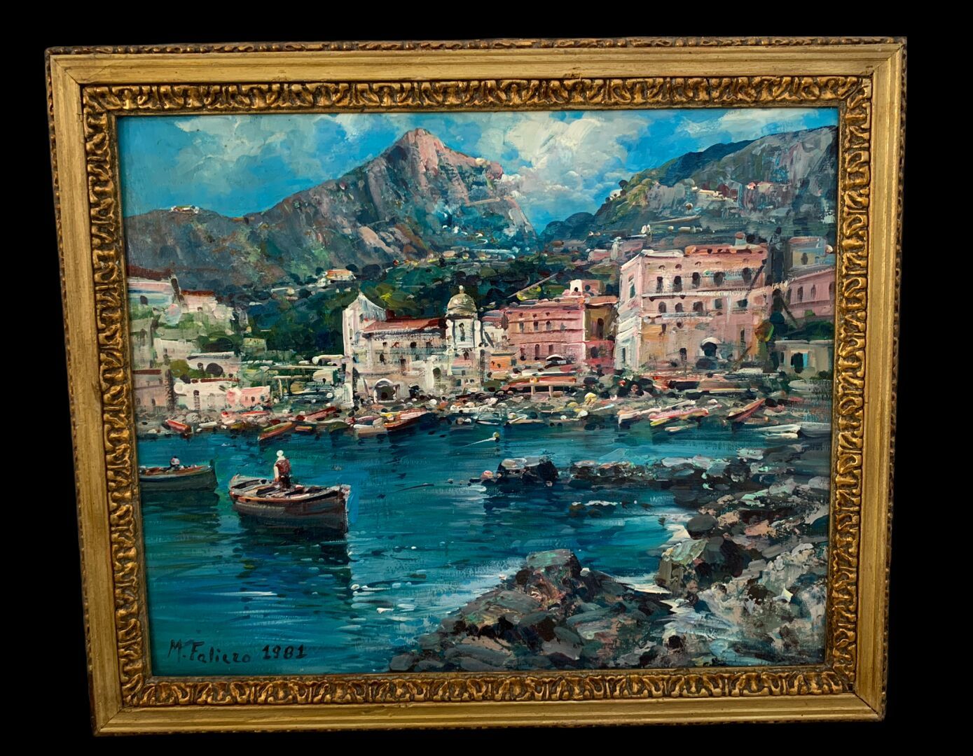 Ecole ITALIENNE du XXème siècle Vue sur le port d'Amalfi 

Huile sur panneau 

H&hellip;