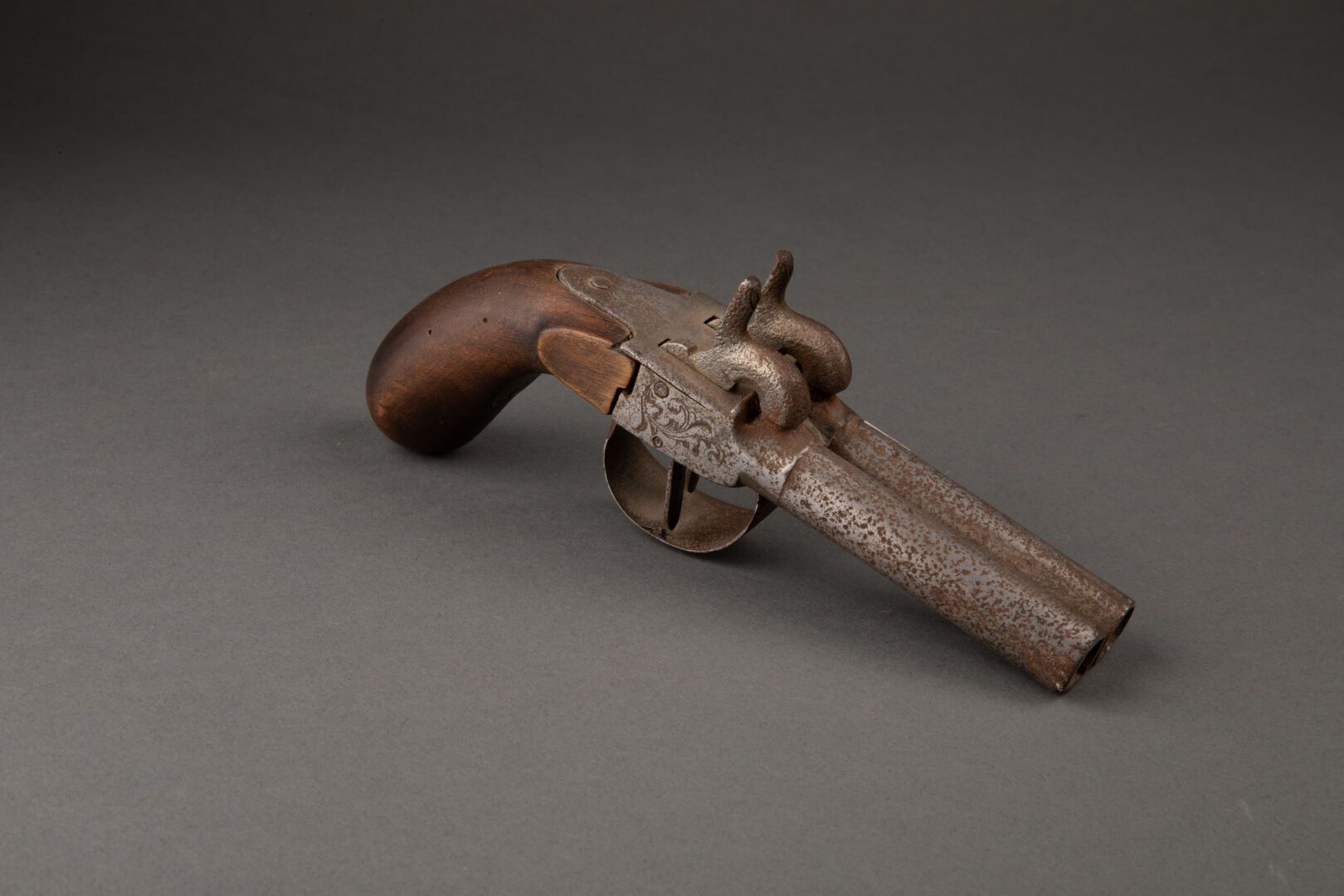 Pistolet coup de poing à double canon Canne doppie in tavola, guardia del grille&hellip;