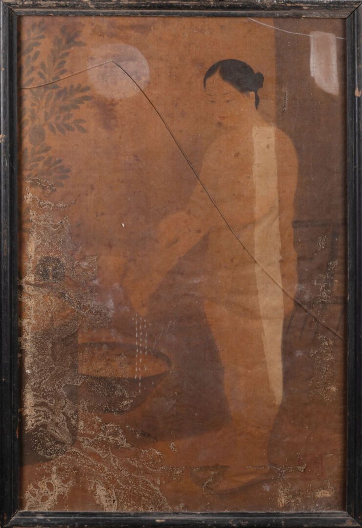 Phan Chanh NGUYEN (1892-1984) 







La baigneuse

水墨和水粉画在丝绸上

右下方有签名

H.56.5厘米&hellip;