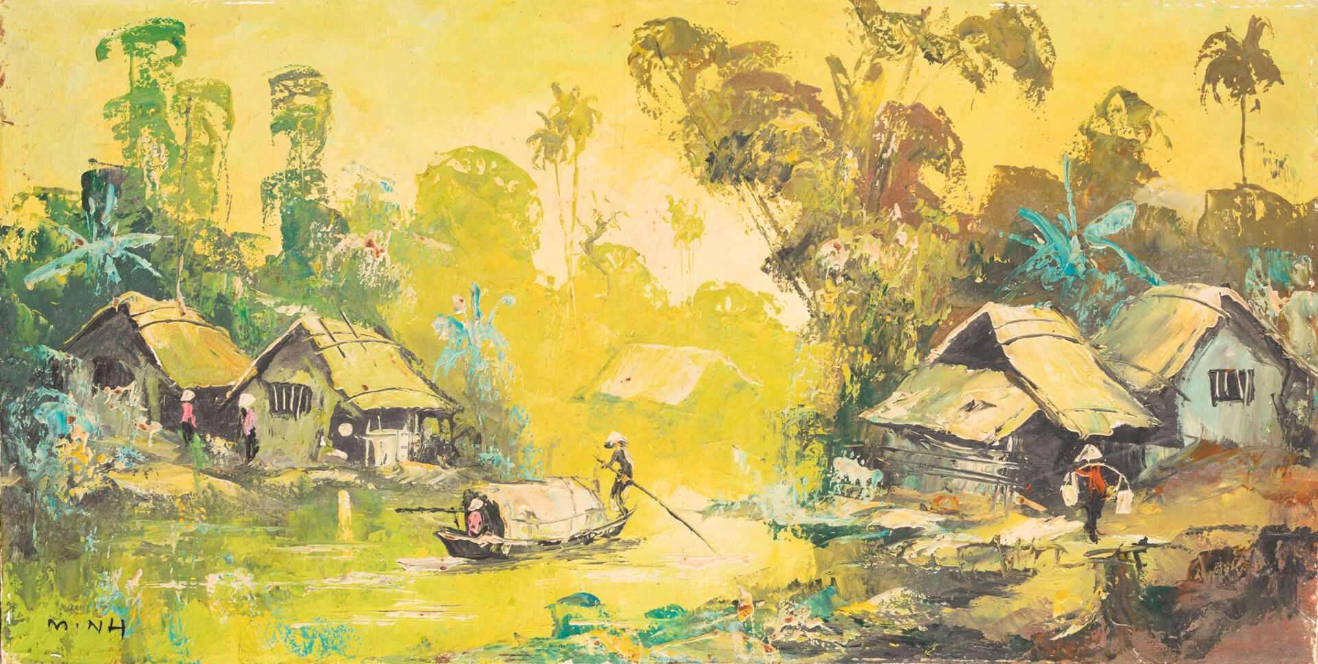Dans le gout de LÊ MINH (1937) Paysage en bord de rivière

Huile sur toile 

Sig&hellip;