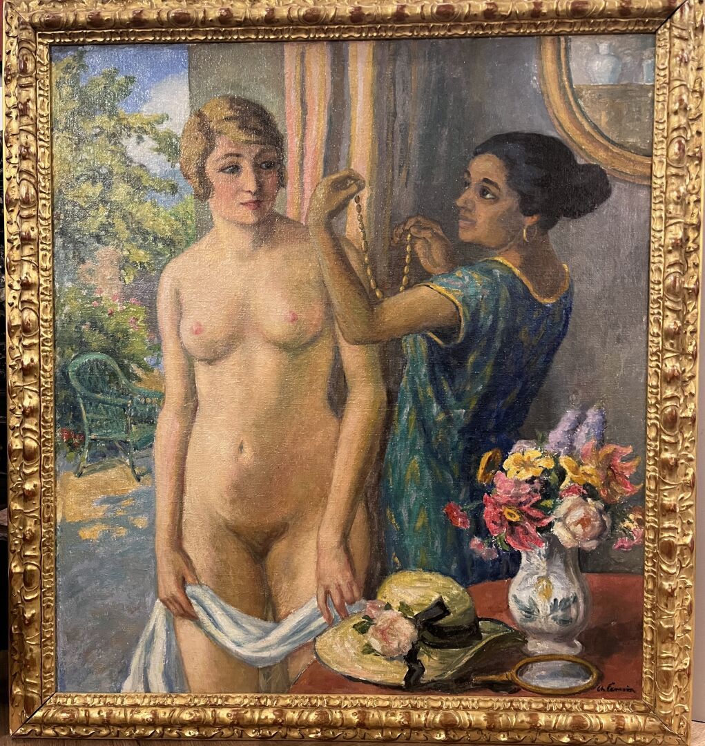 Charles CAMOIN (1879-1965) 项链的选择 
布面油画 
右下方有签名，背面有旧标签 
H.110 cm - W. 100 cm