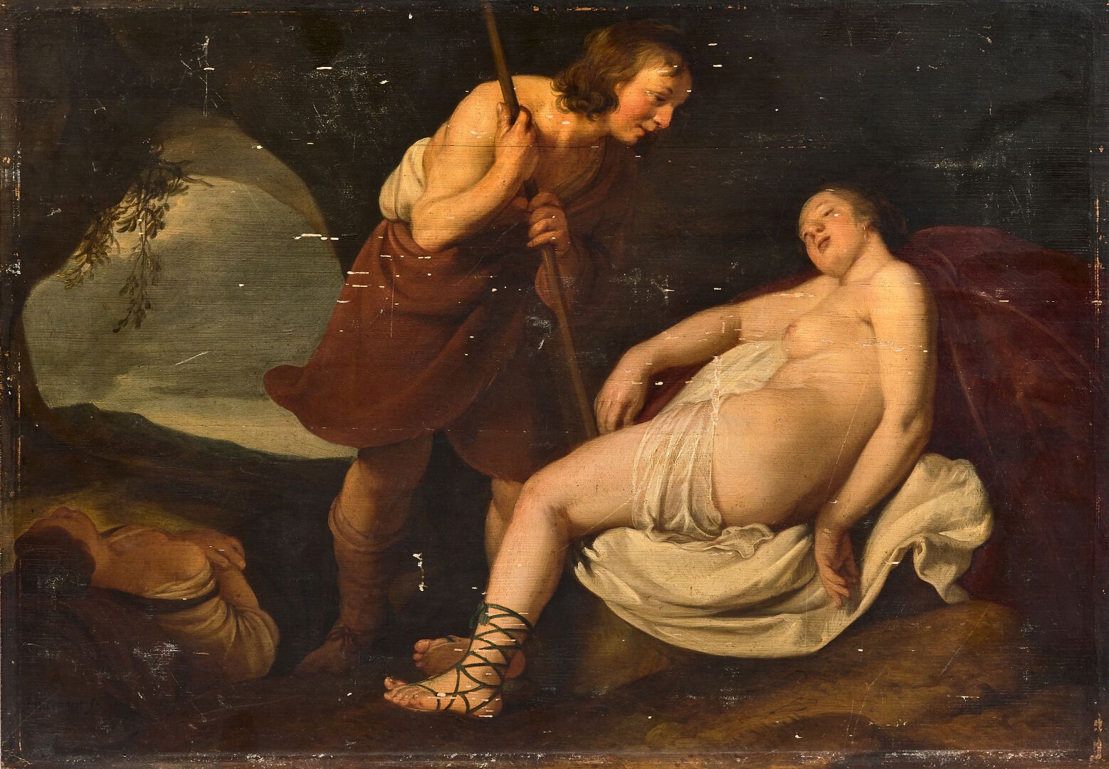 Hendrik BLOEMAERT (1601/02-1672) 牧羊人Cymon和Iphigenia
橡木板，有一块板没有镶边
无框架
H.38 cm - W&hellip;