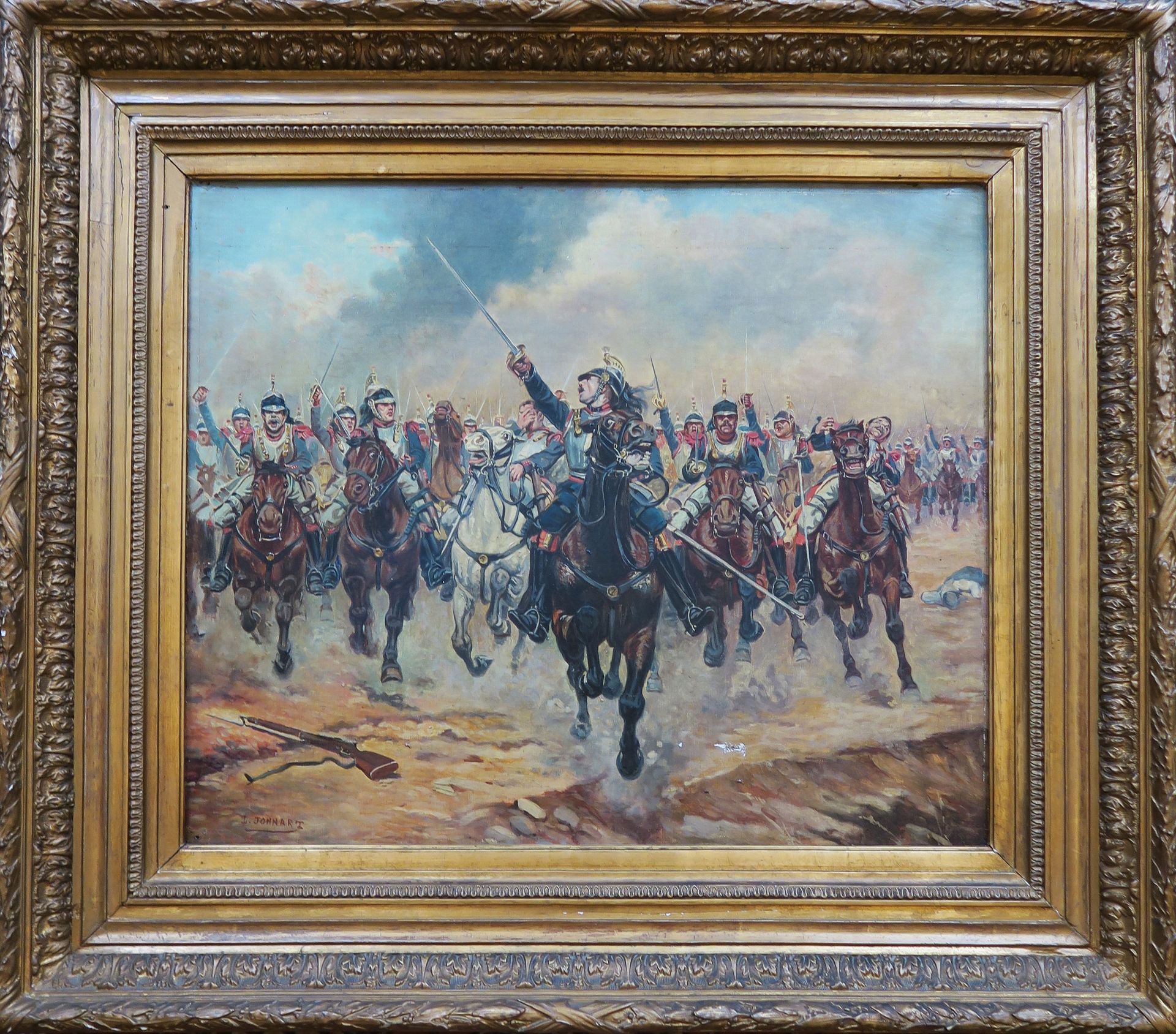 Null L. JONNART (19th-20th century),

The charge 

Oil on canvas signed lower le&hellip;