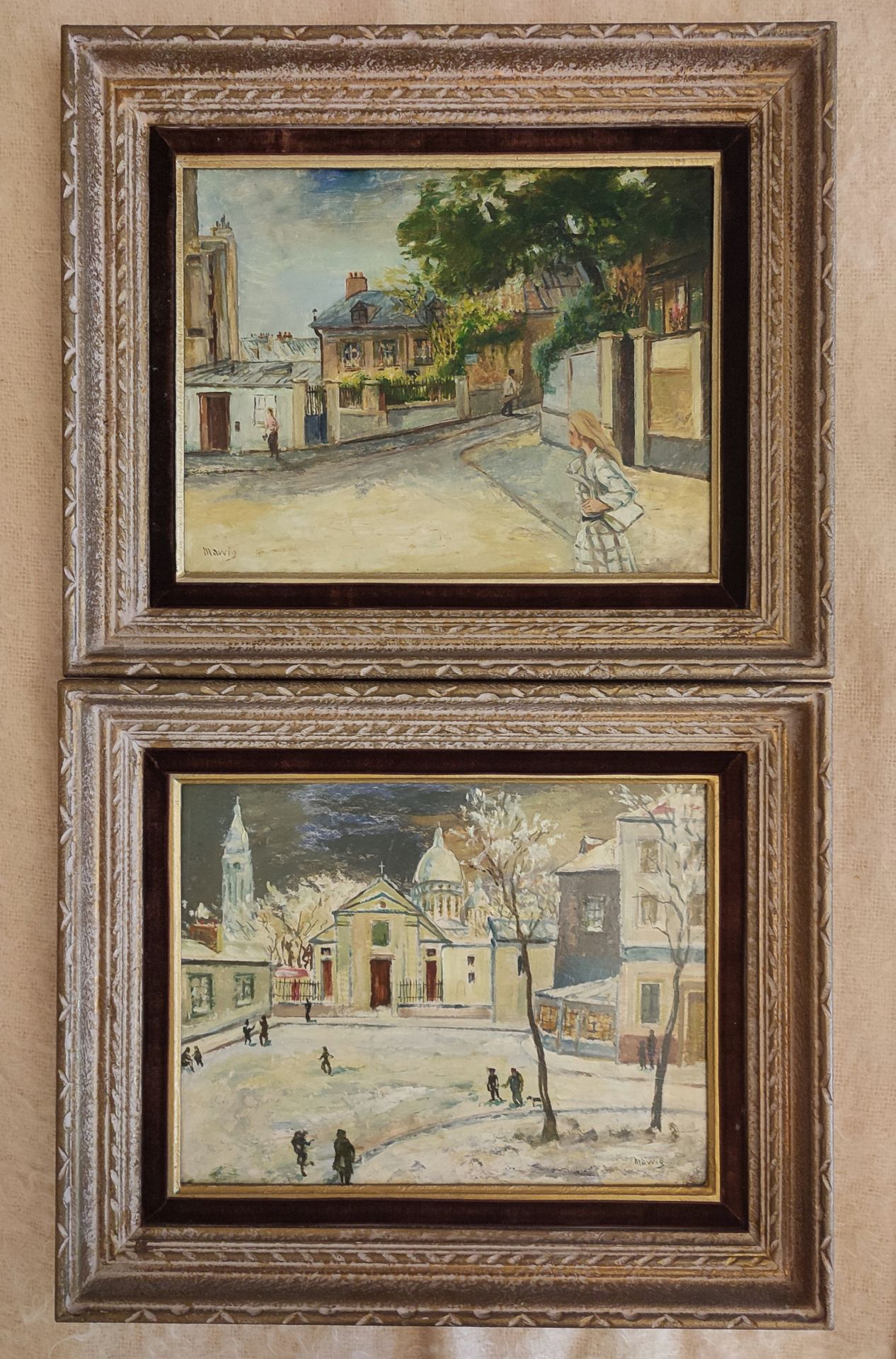 Null 马塞尔-维尼奥勒(1890-1972)，被称为MAWIG

圣皮埃尔-德-蒙马特和 "Ravignan街和Lavoir游艇 "的雪景

两幅油彩画（一&hellip;