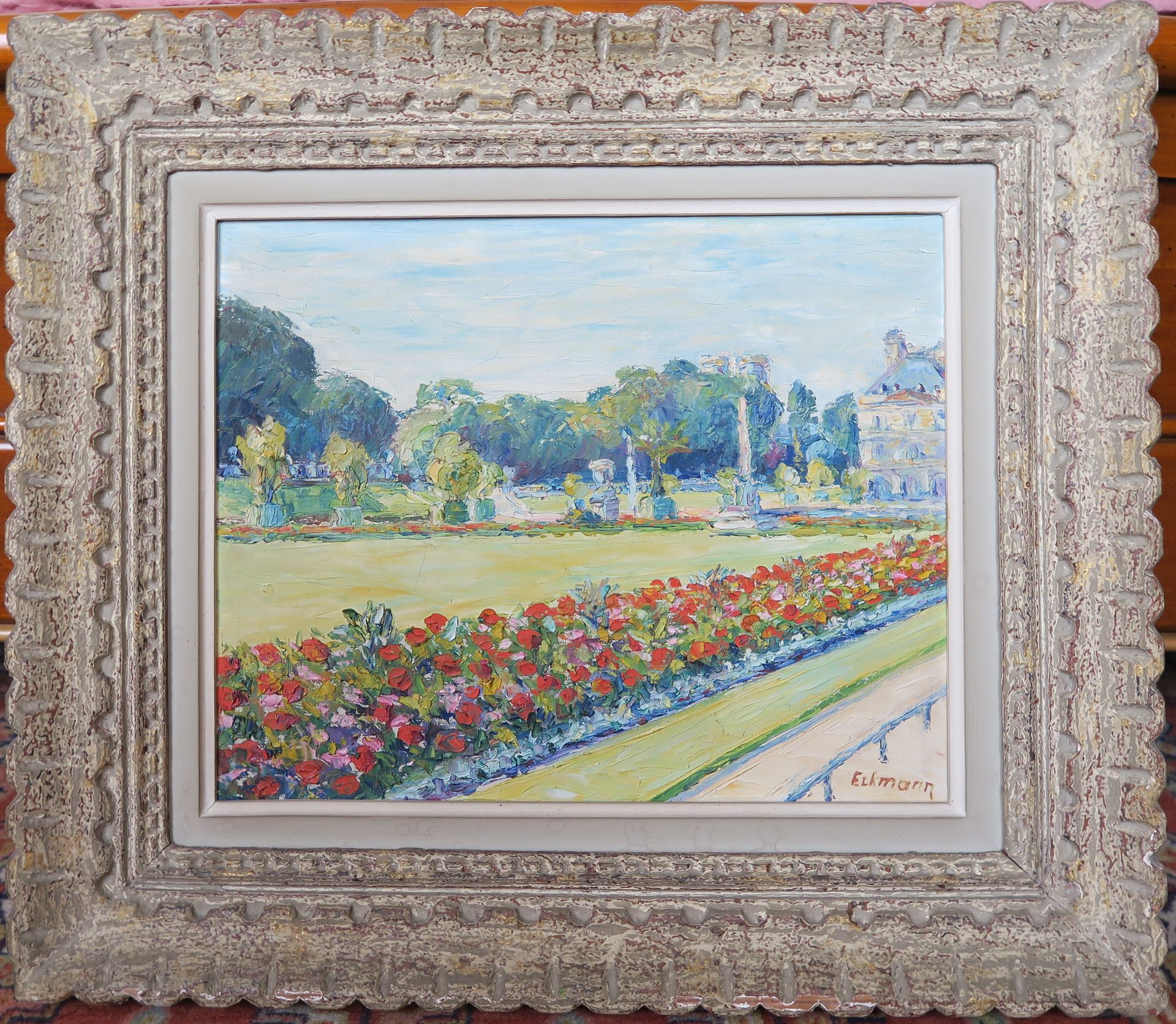 Null Modern school, Eckmann 

Gardens of Luxembourg 

Oil on canvas signed lower&hellip;