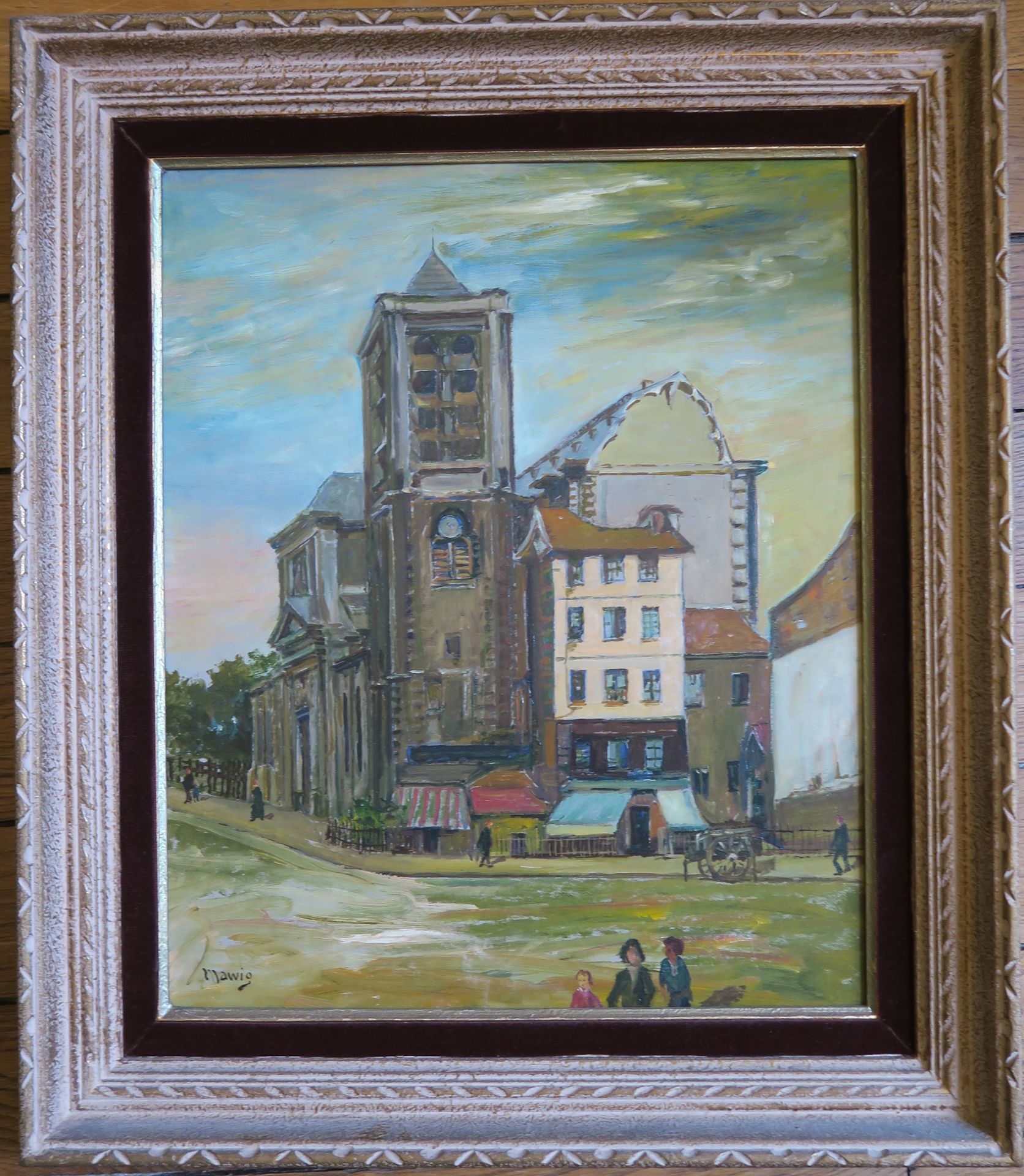 Null 马塞尔-维尼奥勒(1890-1972)，被称为MAWIG

教堂和巴黎的街道 ?

板面油画，左下角有签名

45,5 x 37厘米