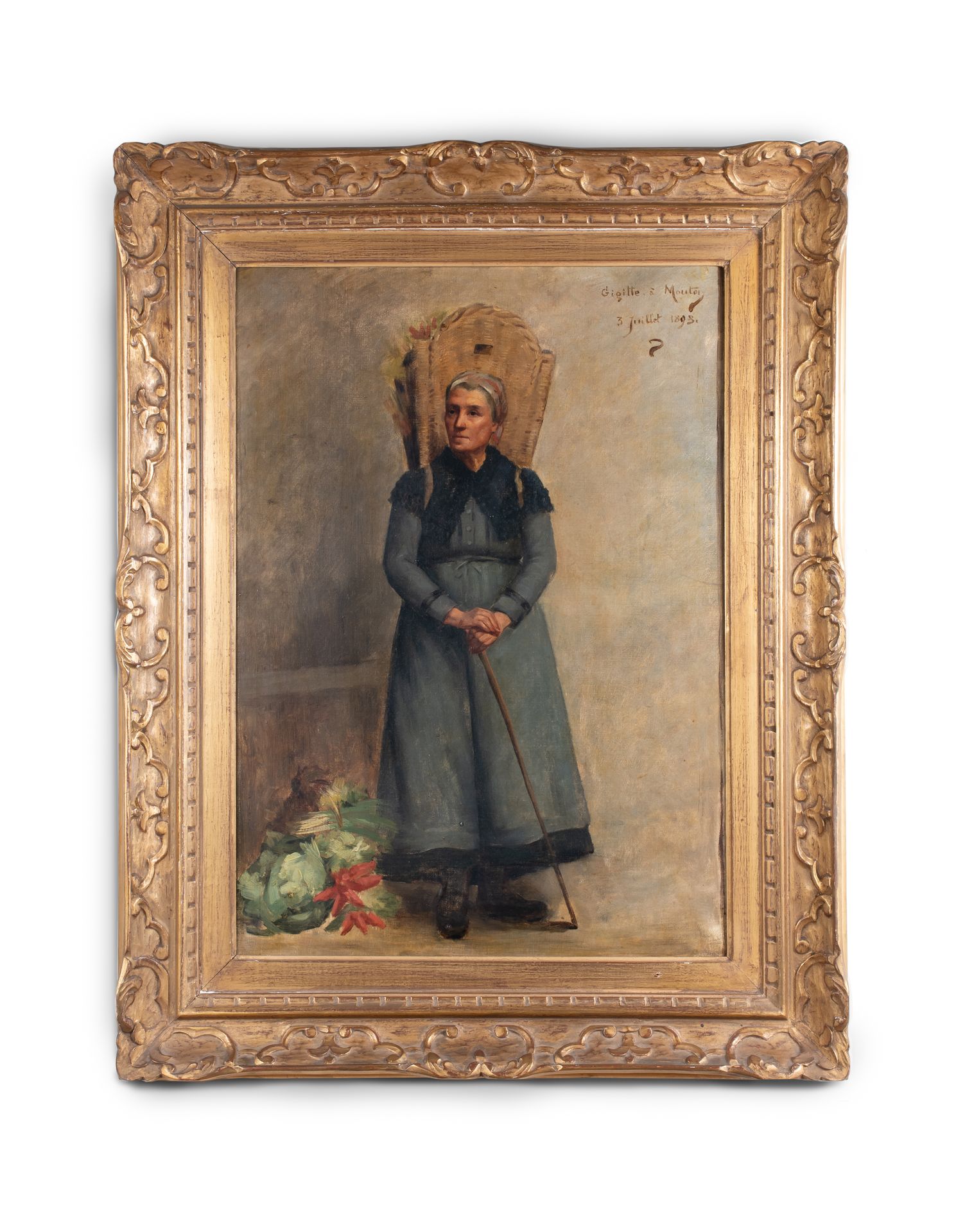 Null 19世纪末的法国学校

"Gigitte à Mouton, 3 July 1893

布面油画，右上方有标题和日期

63,3 x 45 cm


&hellip;