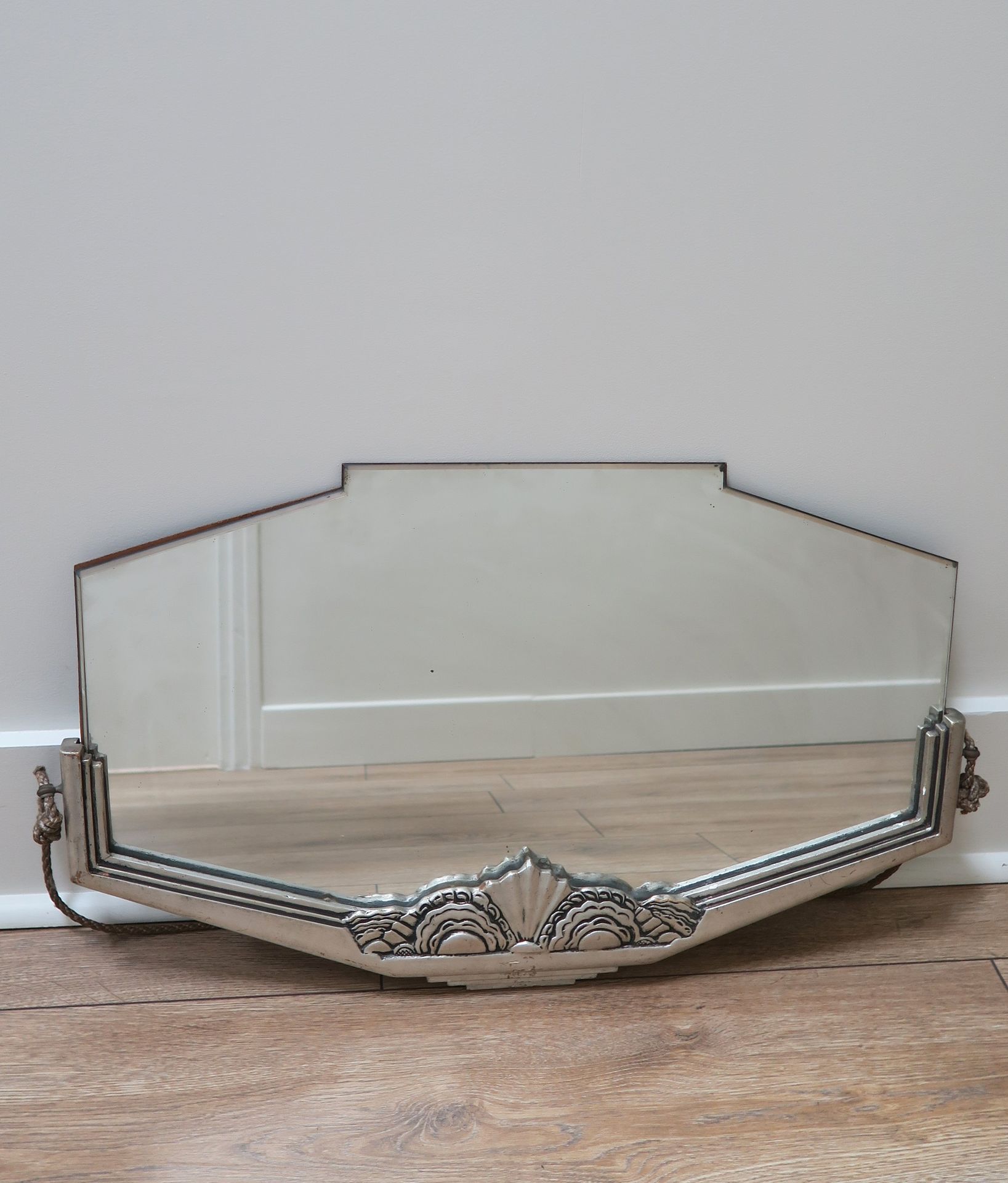 Art Deco Style Mirror, Silver Plated Wood With Stylized … | Drouot.Com
